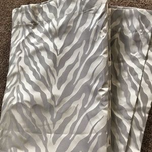 Gray zebra curtains